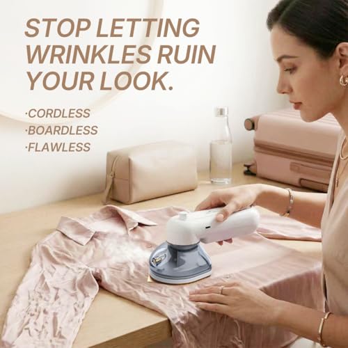 Cordless Handheld Travel Iron with USB-C Power Bank, Compact Spray Iron