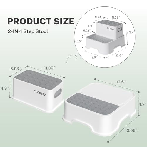 2-Pack Toddler Step Stool for Bathroom Sink & Potty Training