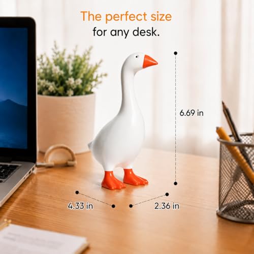 Magnetic Desk Goose Key Holder Statue with Adoption Certificate - 7 Inch
