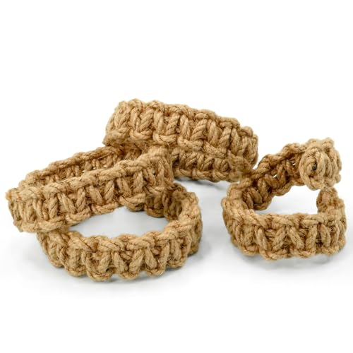 Braided Rope Curtain Tiebacks - 4 Pack, Flexible Boho Farmhouse Holdbacks