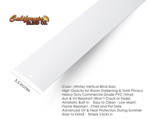 Heavy Duty PVC Vertical Blind Slats - Smooth Curved, 82.5 Inches (2 Slats)