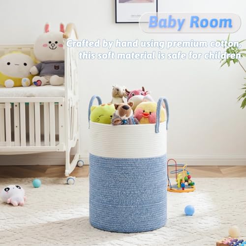 Woven Cotton Rope Laundry Hamper - 40L Decorative Storage Basket