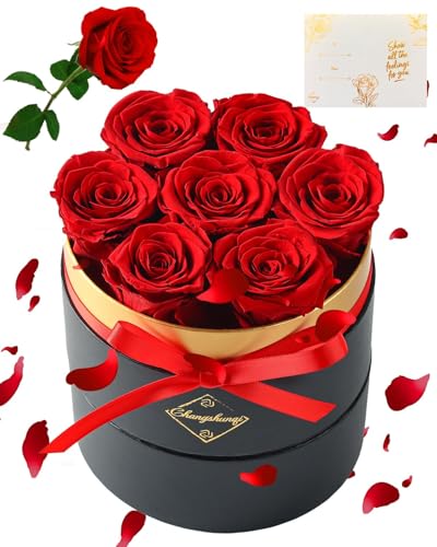 7 Preserved Rose Gift Box - Eternal Flowers That Last Up to 3 Years