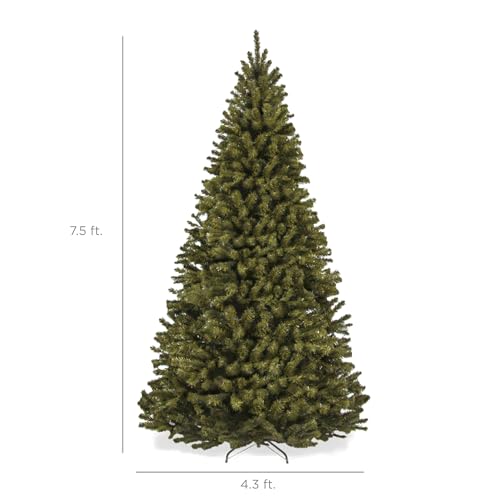 7.5ft Unlit Artificial Christmas Tree - Realistic Spruce with Metal Base