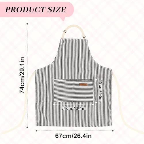 2-Pack Adjustable Kitchen Apron with Pockets – Cotton-Polyester Bib Apron