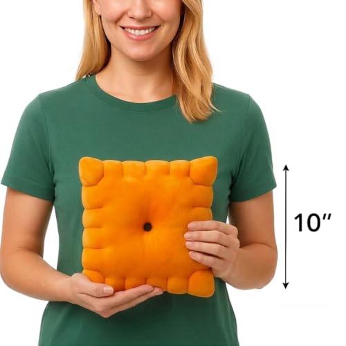 Cheese Cracker Plush Pillow - 10 Inch Soft Stuffed Snack Plush Toy