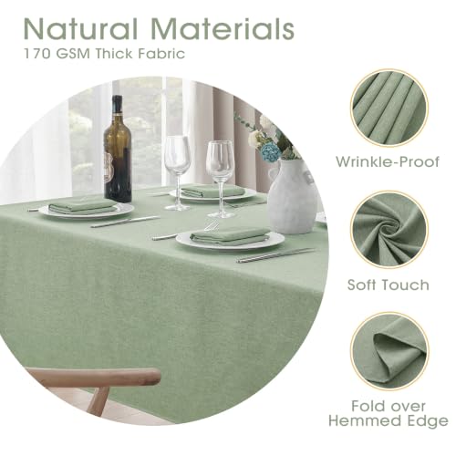 Waterproof Linen Textured Rectangular Tablecloth - Stain & Wrinkle Resistant
