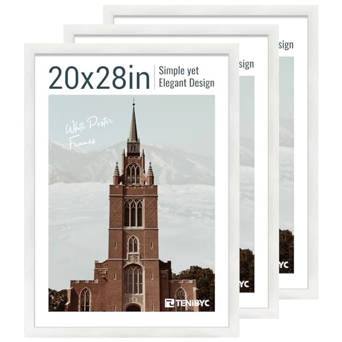 TENIBYC 20x28 White Wood Wall Picture Frame 3 Pack – Hang Posters & Photos