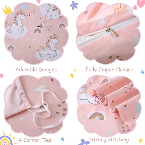 Unicorn Kids Duvet Cover Set - Twin Size 2-Piece Microfiber Bedding