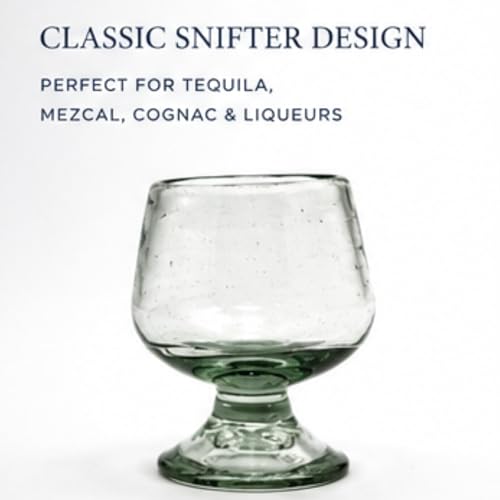 4oz Hand Blown Mexican Snifter Glass for Tequila, Mezcal, Whiskey & Cordials