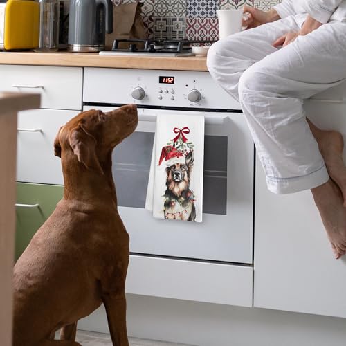 German Shepherd Dog Christmas Kitchen Towels - Funny Holiday Gift, 16x24 Inch - Dog Mom Decor