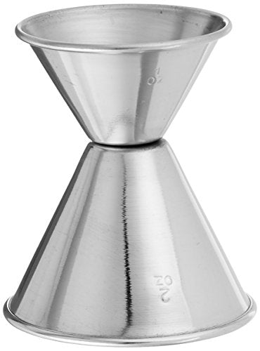 Winco Stainless Steel Jigger 1 oz & 2 oz Cocktail Measuring Tool - Dual Sides