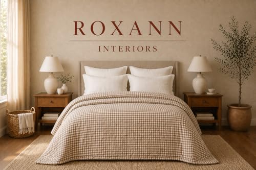 Organic Cotton Gingham Quilt - Oeko-TEX & GOTS Certified, King Size