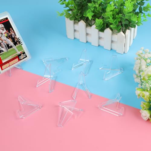 32-Pack Clear Acrylic Trading Card Display Stands for Collectibles