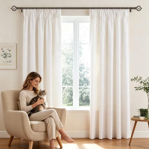 Adjustable Bronze Curtain Rod 32-58", 3/4" Metal Drapery Rod with Cage Finials
