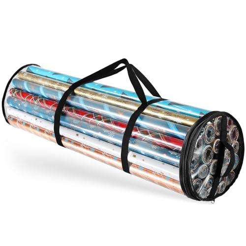 Clear Wrapping Paper Storage Container Holds 14 Rolls up to 40 Inches