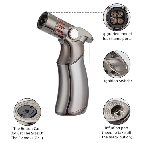 Cocktail Smoker Kit with Torch - Includes 4 Flavors & Accessories - Old Fashioned Whiskey Smoker Set (Without Butane)