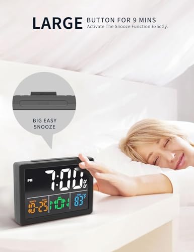 Digital Alarm Clock with Large LED Display, Dual Alarms and USB Charging Port