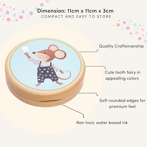 Wooden Baby Tooth Keepsake Box - Beechwood First Tooth & Curl Organizer