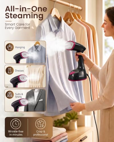 Foldable Handheld Clothes Steamer, 1000W Portable Garment Steamer for Travel