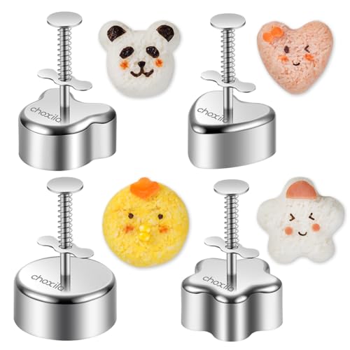 Stainless Steel Onigiri Mold Set 4-Piece Rice Ball Maker Shapes