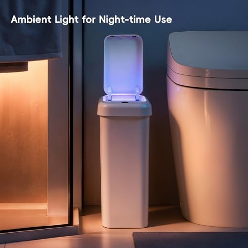 Automatic Bathroom Trash Can 2.6 Gallon Slim Touchless Garbage Bin
