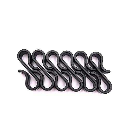 50 Pieces Mini Gutter Hooks for Christmas String Lights - Black Plastic Clips