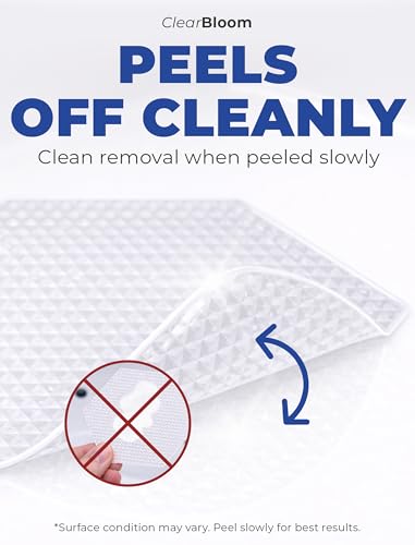 Clear Bloom Non-Slip Shower Stickers - 24 Pack 3.25" Hex Bathtub Grips