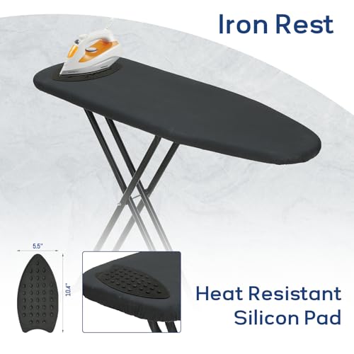 RAINHOL Full Size Ironing Board 43x13 with Iron Rest and Thick Pad