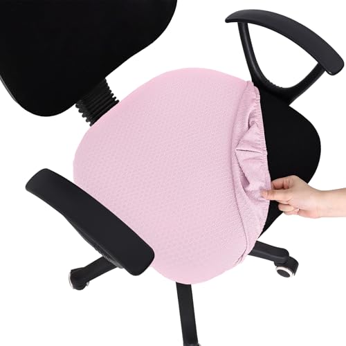 Stretch Jacquard Office Chair Seat Cover - Pink Anti-Dust Protector