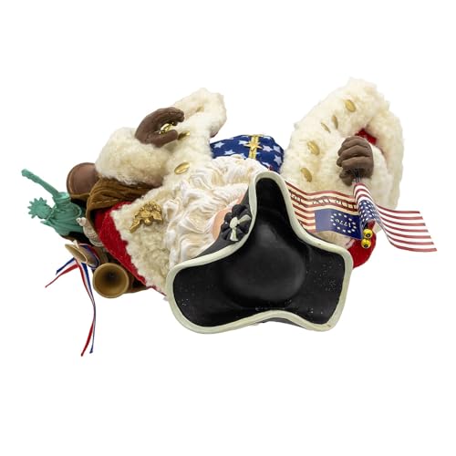 11-Inch Patriotic Musical Santa Figurine - 250th Anniversary Tabletop Decor