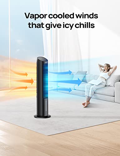 40-Inch Evaporative Tower Fan with Remote Control, 80° Oscillation