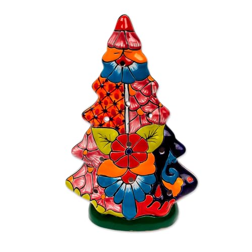 Handmade Talavera Ceramic Christmas Lantern - Mexican Holiday Decor