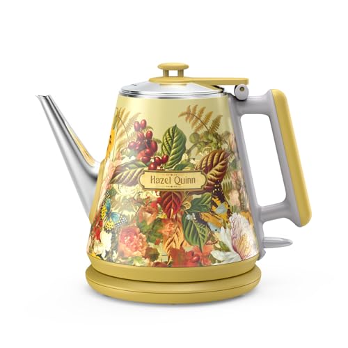 Hazel Quinn Floral Printed 1L Electric Kettle – Compact Personal Tea & Coffee Maker
