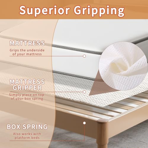 Queen Size Dual-Sided Non-Slip Mattress Gripper Pad - PVC Anti-Slide Mat (78.74 x 78.74 in)