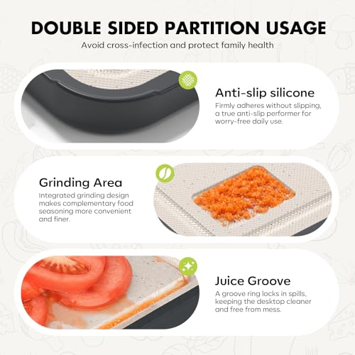 Dual-Sided Titanium & PP Cutting Board with Juice Groove (16" x 11")
