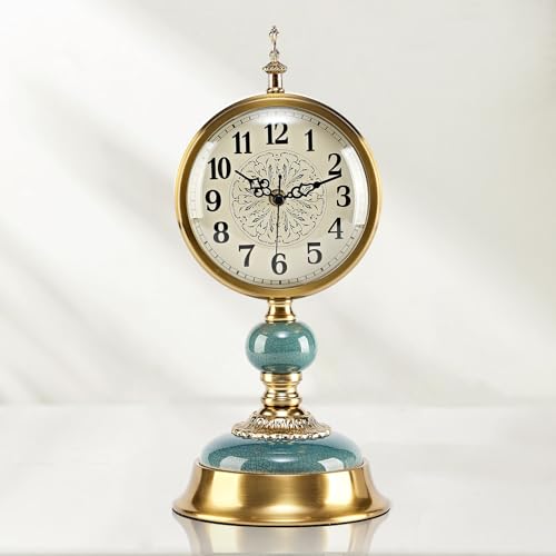 6-Inch Vintage Mantel Clock, Antique Retro Desk Clock with Silent Quartz