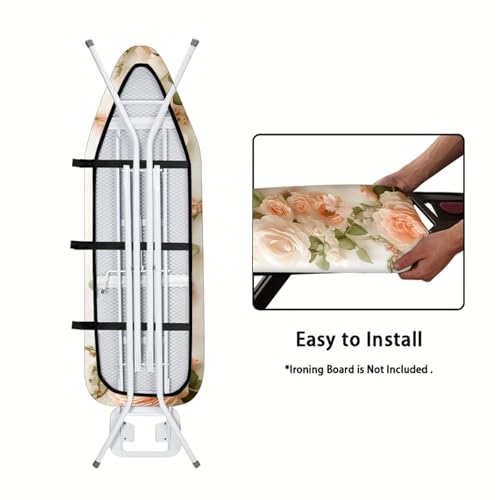 Blush Pink Rose Ironing Board Cover 15x54 Inch Polyester Scorch Guard