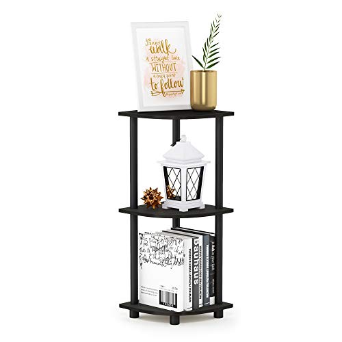 3-Tier Corner Shelf, Compact Open Storage Bookshelf for Small Spaces
