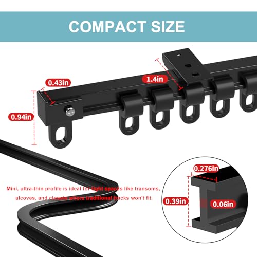 Flexible 9.84ft Ceiling Curtain Track Kit for Room Dividers and RVs