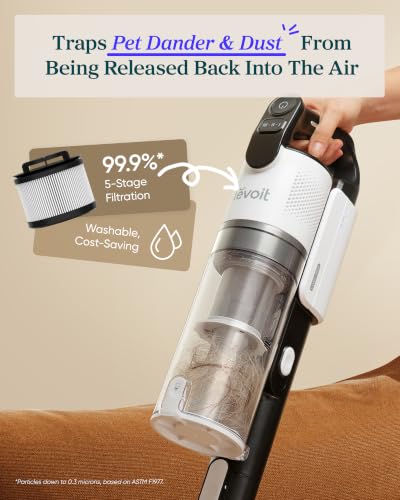 Levoit Cordless Pet Hair Vacuum Cleaner LVAC-200 Essential - Anti-Tangle, Up to 50 Min