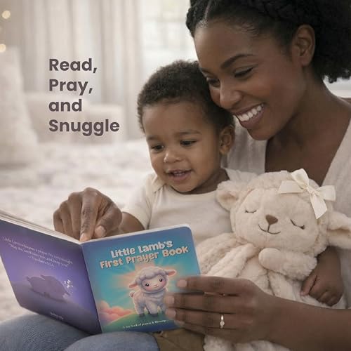 5-Piece Baby Baptism Gift Set with Praying Lamb Plush & Blanket