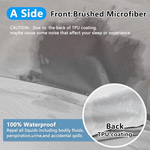 Waterproof Twin Duvet Protector Cover - Gray, Reversible for Pets & Incontinence