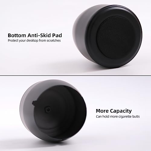 Stainless Steel Windproof Ashtray with Lid - Odorless Outdoor Ashtray