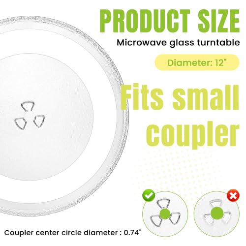 12-Inch Microwave Glass Turntable Plate Replacement for 1.5 & 1.7 cu.ft Units