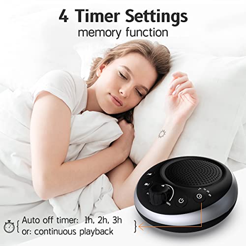 White Noise Sound Machine with 30 Soothing Sounds, 4 Timers & Memory