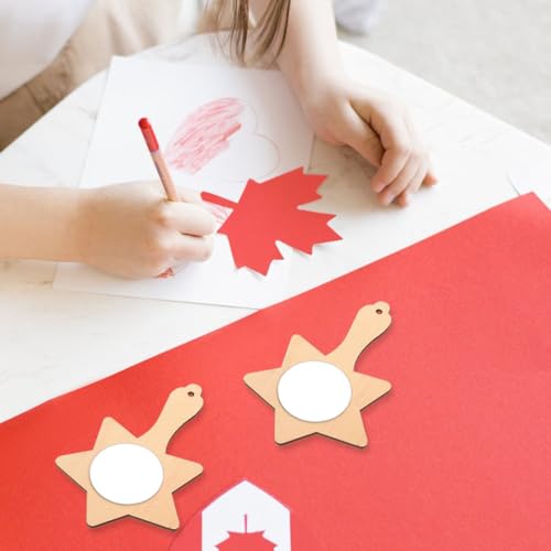 12-Piece DIY Wooden Handheld Mirrors for Kids Unpainted Craft Kit