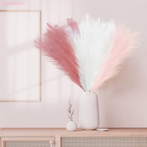 30pcs Faux Pampas Grass Stems, 21.6in Fluffy Artificial Floral Decor