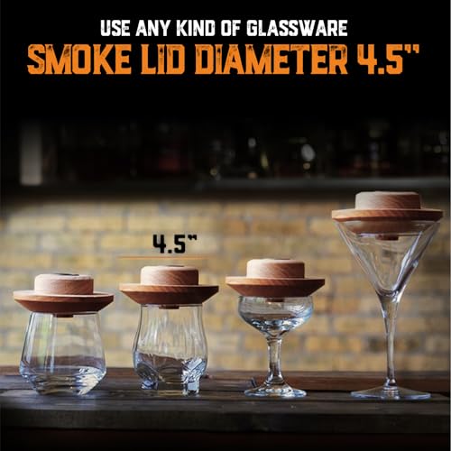 Aged & Charred Whiskey Smoker Kit with Torch & Old Fashioned Syrup - Premium Version
