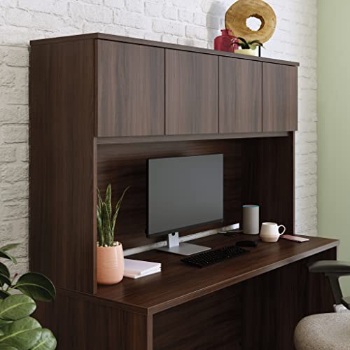 60-Inch Office Desk Hutch with Hidden Storage, Noble Elm Finish